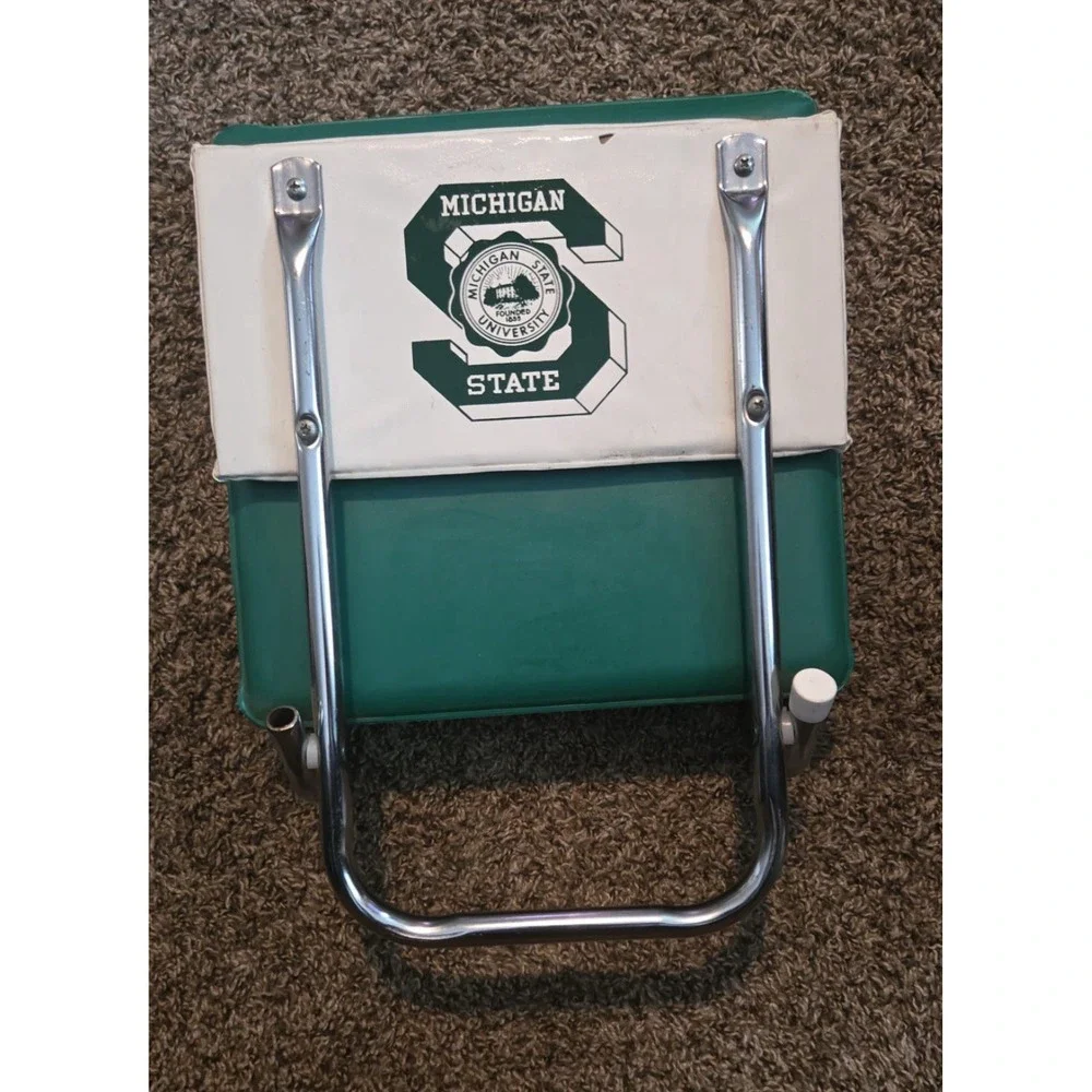 Vintage Michigan State Stadium Seat Chair Portable Folding Bleacher Cushion